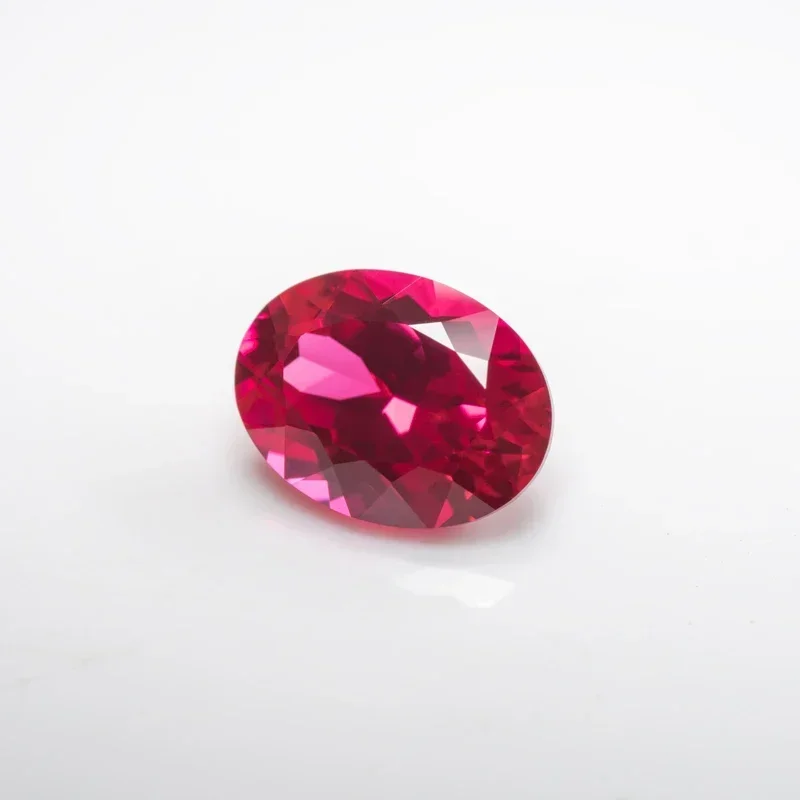 Lab Grown Ruby VVS1 Quality Red Color Oval Shape Charms Stones for DIY Jewelry Making Earrings Materials Selectable Certificate