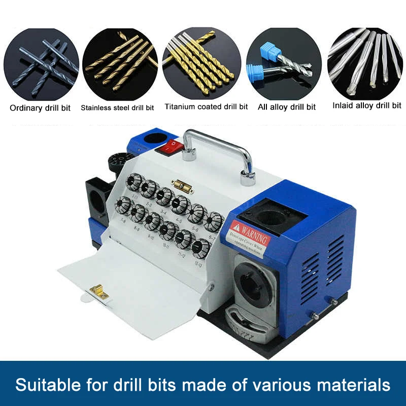 3-13mm Drill Bit Grinder 220V Twist Drill Bit Sharpener Machine Drill Grinding Machine Rolling Knife Sharpener Grinding Wheels
