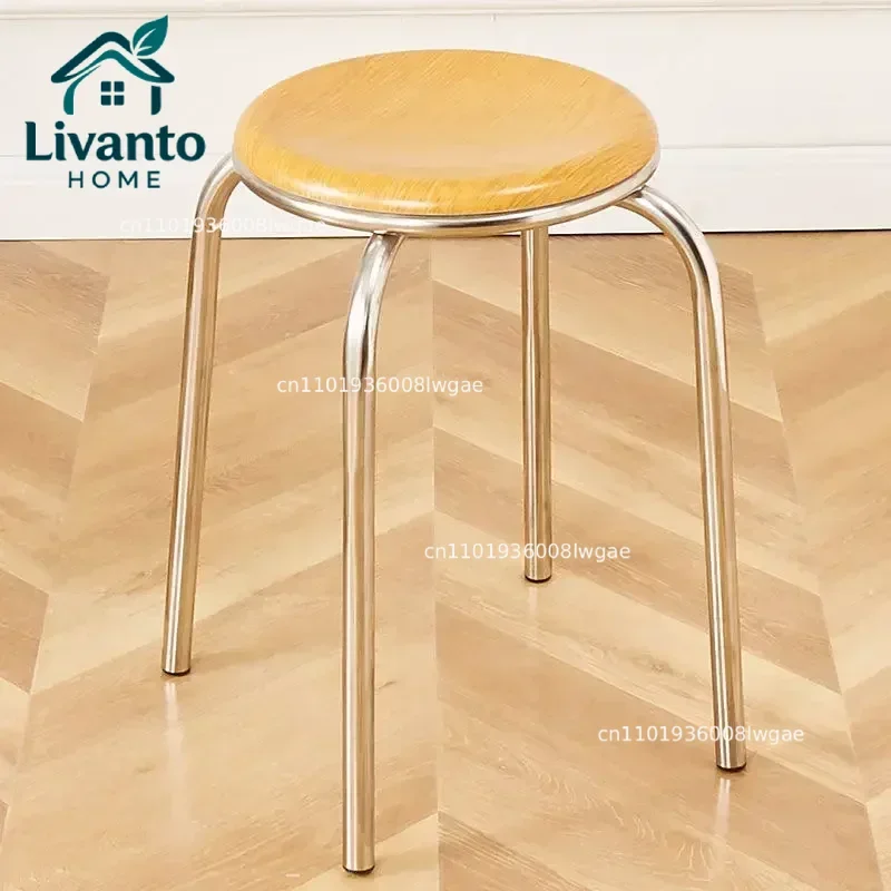 

Interior Round Dining Stools Bench High Living Room Dressing Stools Kitchen Cheap Cadeiras Decorativas De Sala Home Furniture