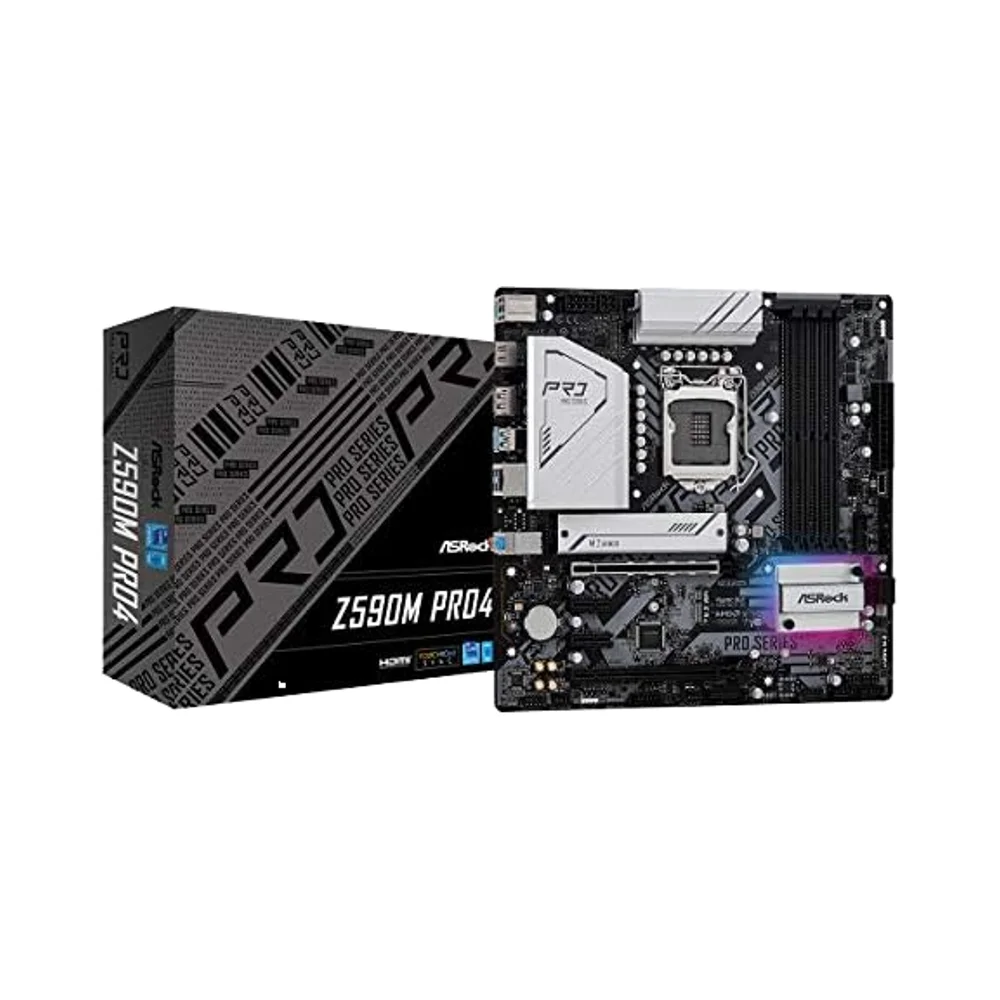 

ASROCK Z590M PRO4 LGA1200 Micro ATX Motherboard Integrated DDR4 SATA3 USB3.2 M.2 8GB RAM SATA Compatible Desktop Laptop Server