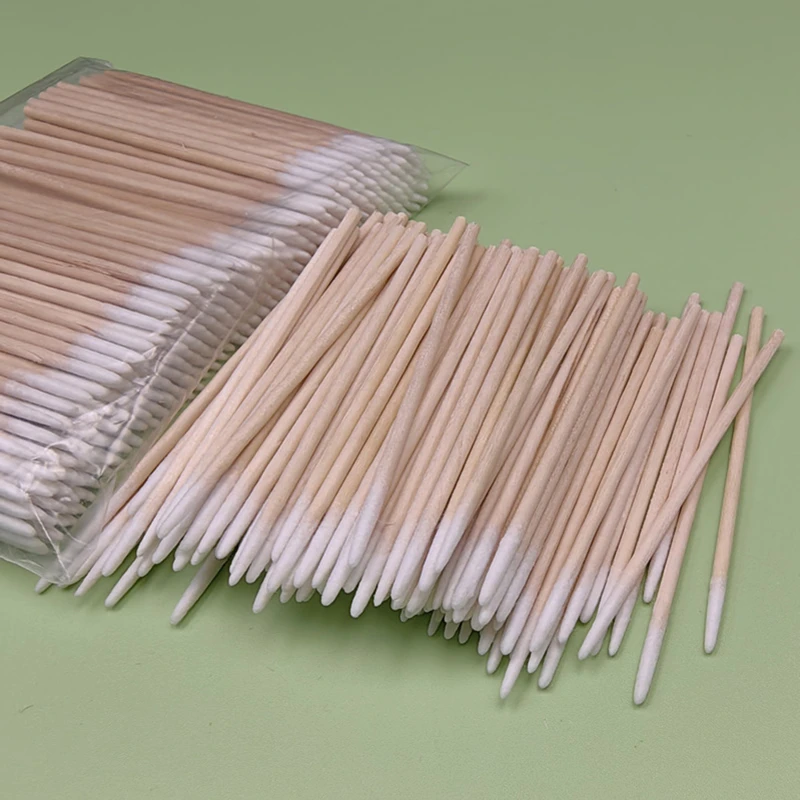 

Disposable Ultra-small Cotton Swab 100pcs Lint Free Micro Brushes Wood Cotton Buds Swabs Eyelash Extension Glue Removing Tools