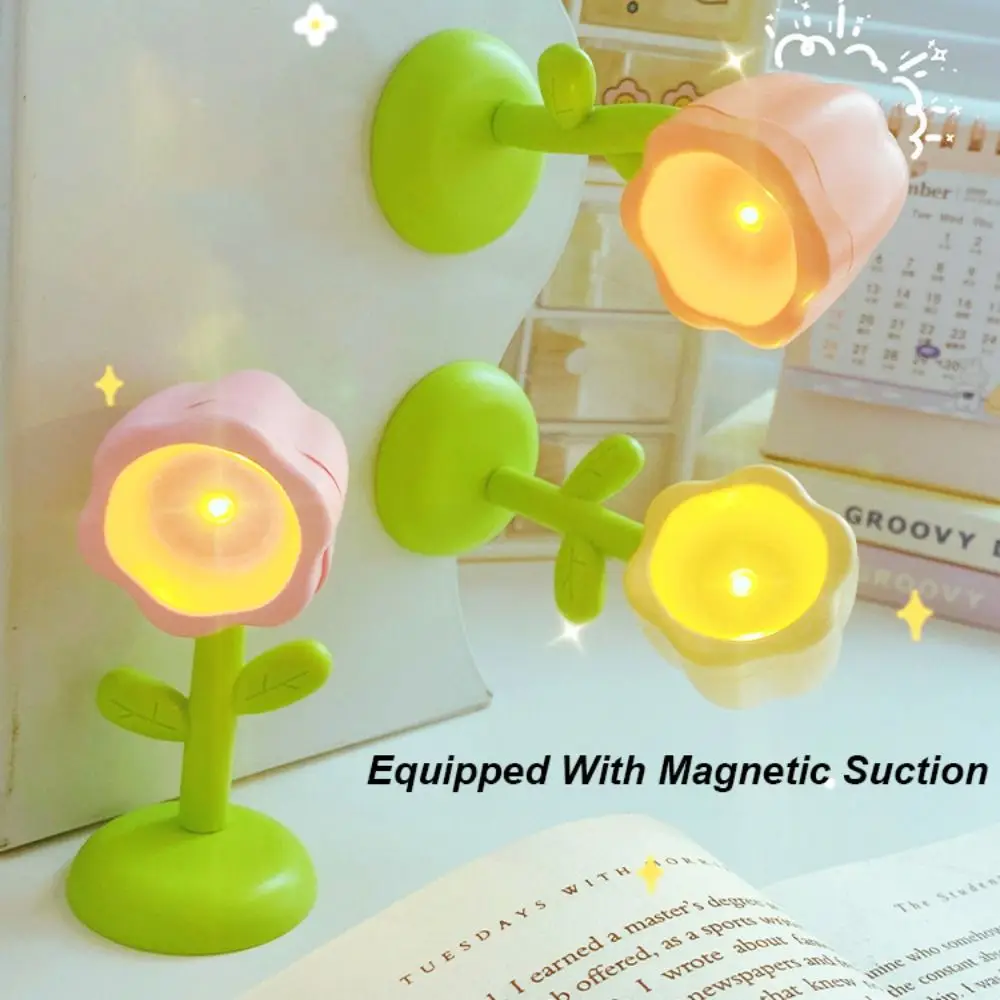 2024 Cute Mini LED Flower Night Light LED Colorful Desktop Ornament Birthday Gift Small Table Lamp