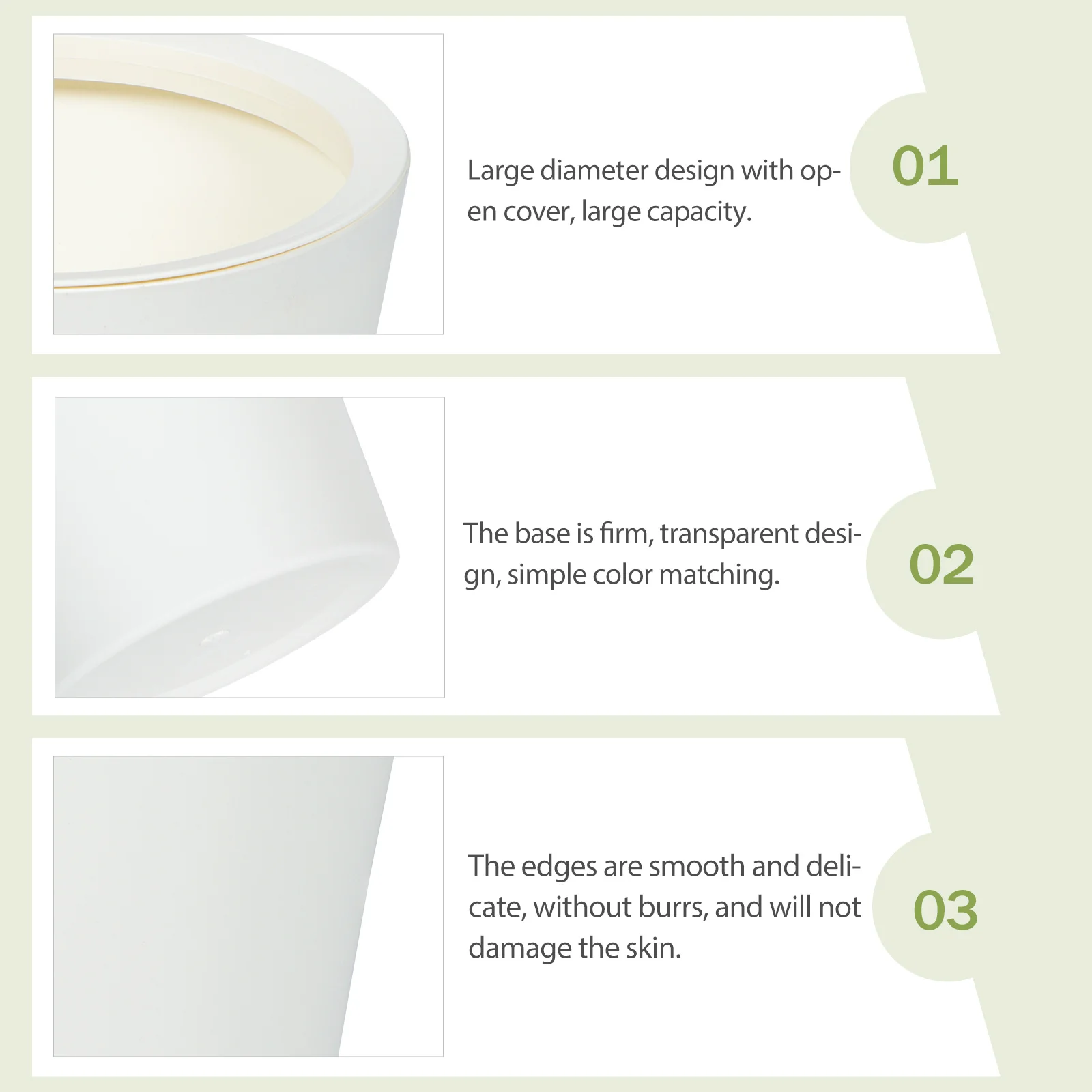 

Bathroom Waste Paper Bucket Trash Can Garbage Container Recycling Bin Kitchen Home Office Superior Material Environment Friendly