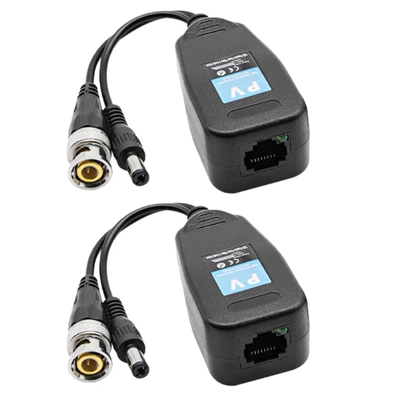 2 قطعة Balun RJ45 CCTV جهاز إرسال واستقبال الفيديو اقناع BNC موصلات طاقة العرض لكاميرا HDCVI HDTVI AHD التناظرية عالية الوضوح #6