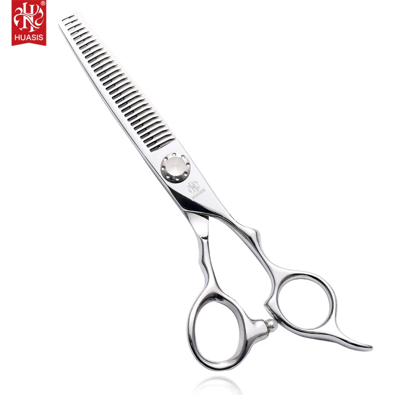 HUASIS HU41 6inch Japan 440C Professional Hair Thinning Scissors 30 Teeth Barber Hairdressing Texturizing Shears