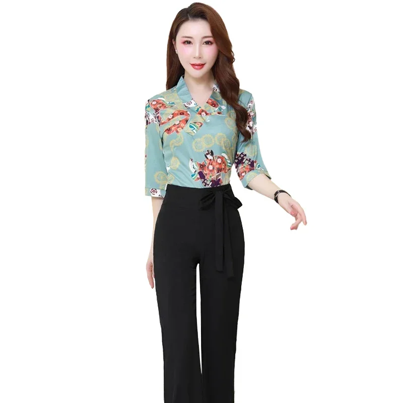 Wholesale Price Beauty Scrub Set Female Hotel Work Uniform Set Scrub Suit Foot Massage Gown V-Neck Two Piece