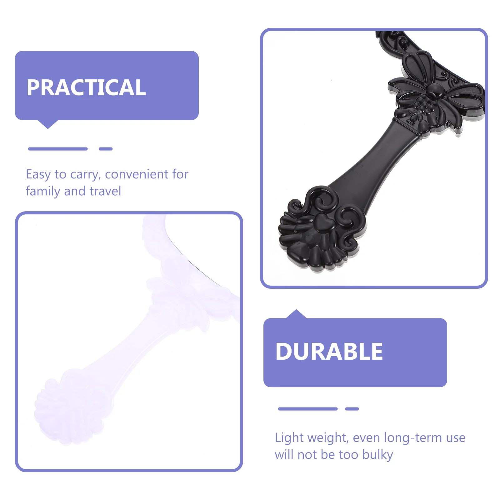 2Pcs Square Beauty Mirrors Exquisite Simple Gift Women All Ages Home Travel Personal Care Mirror Makeup Mirrors