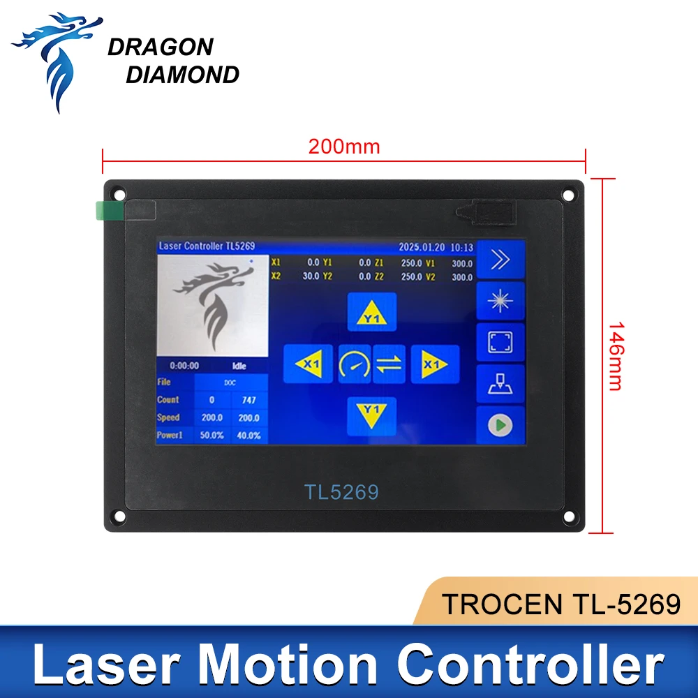 Trocen TL-5269 Co2 Laser Motion Controller Set Double Head Double Guide for Co2 Laser Cutter Machine