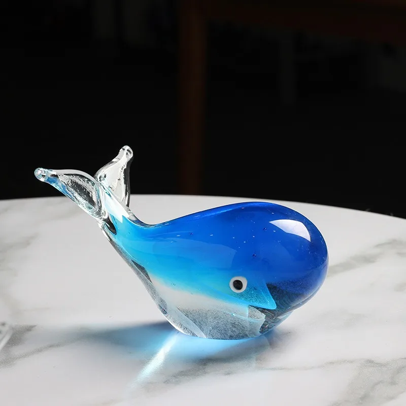 1Pcs Glass Crafts Night Light Whale Glass Crafts Birthday Gift Marine Animal Artwork Desktop