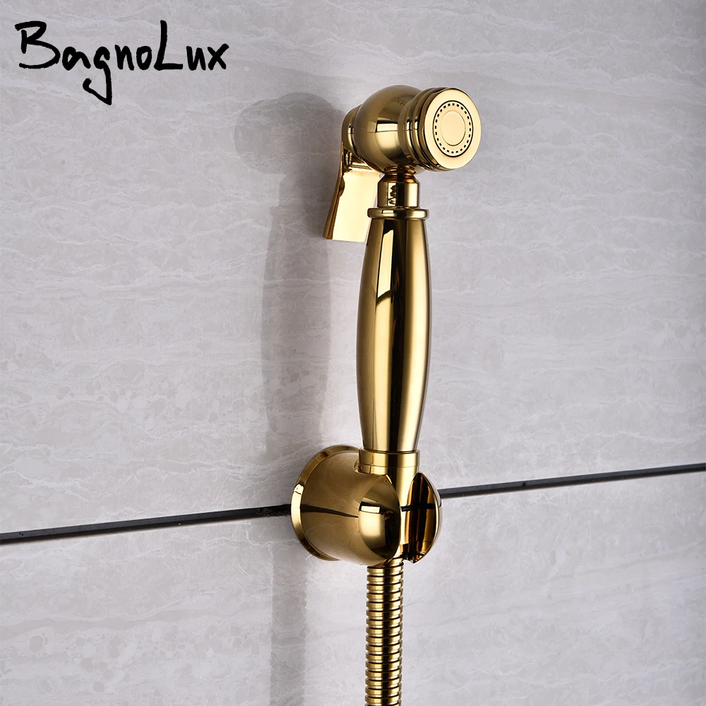 

Titanium gold Brass Wall-mounted Handheld Bathroom Toilet Bidet Faucet Sprayer