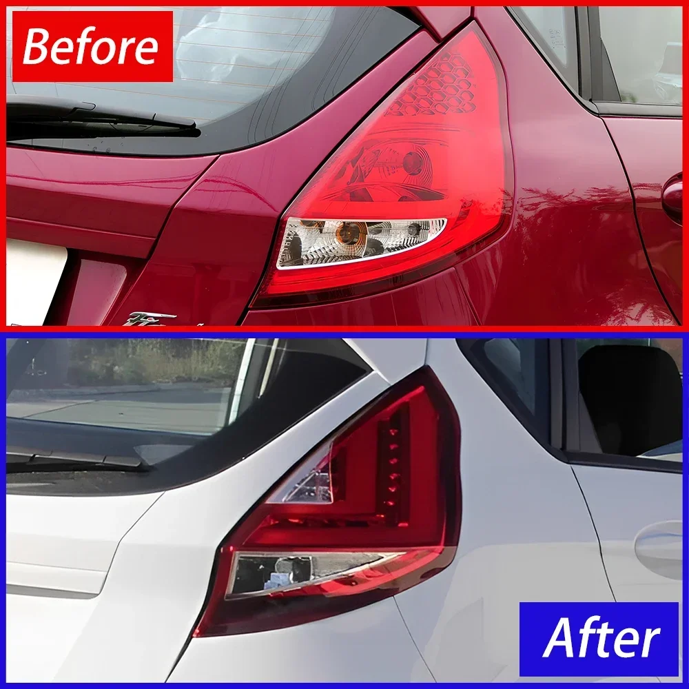 Car Taillights Assembly For Ford Fiesta 2009-2015 LED Auto Rear Back Lamps Upgrade Flashing Signal Light Cars Accessories