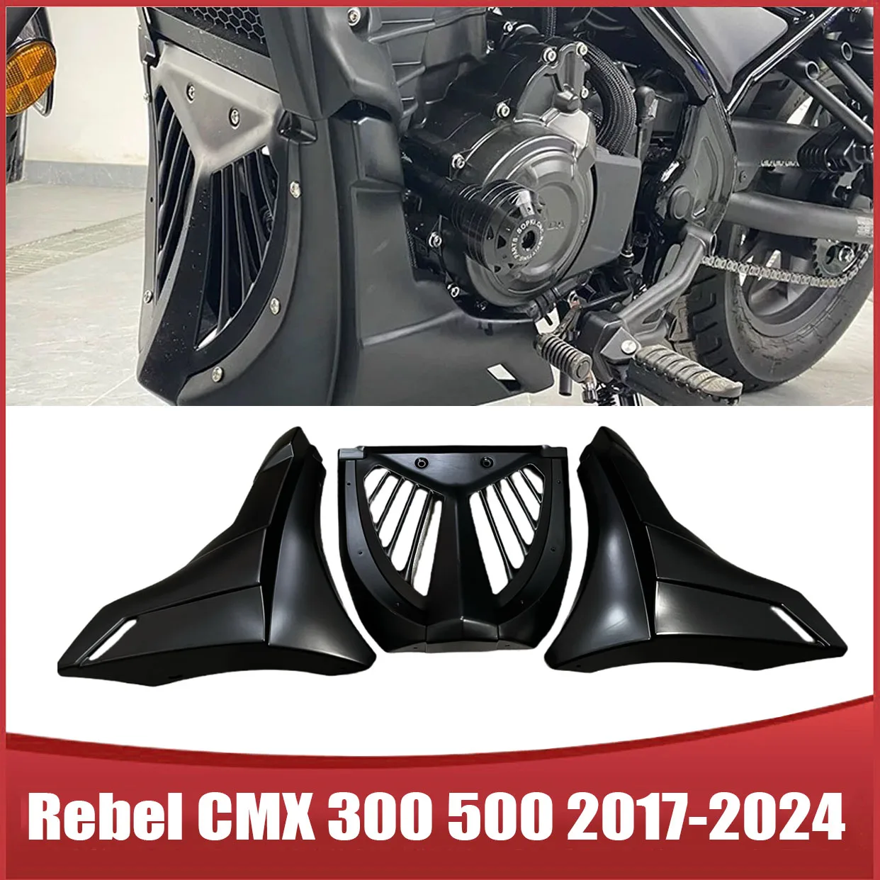 

Rebel CMX 300/500 Motorcycle Belly Pan Lower Engine Spoiler Fit For HONDA CMX300/500 17-24 Fairing Guard Frame Protector Covers