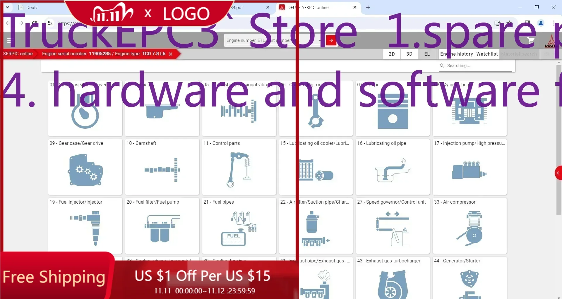 

TruckEPC3 Deutz SerDia 4.0+USB-ключ