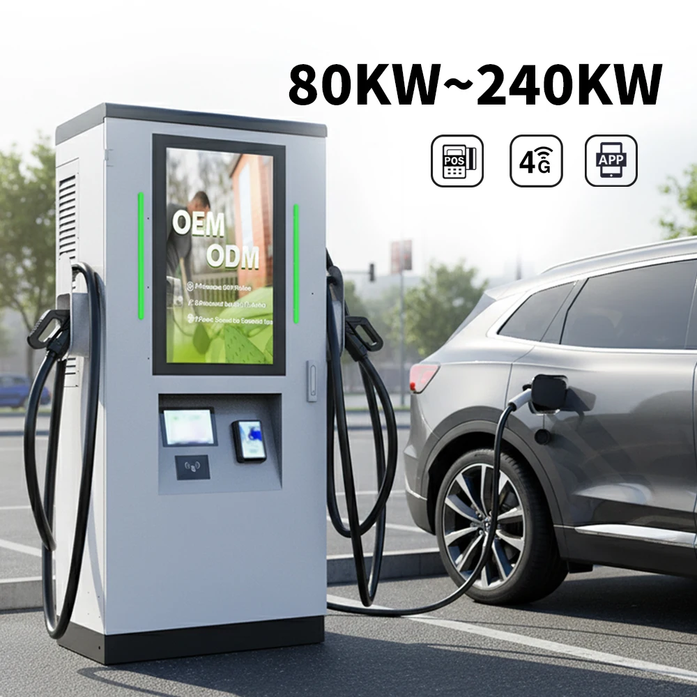 Commercial 80kw 120KW 160KW CCS2 GBT OCPP IP54 Advertisement Screen DC DC Fast EV Car Charger Station for Electric Cars