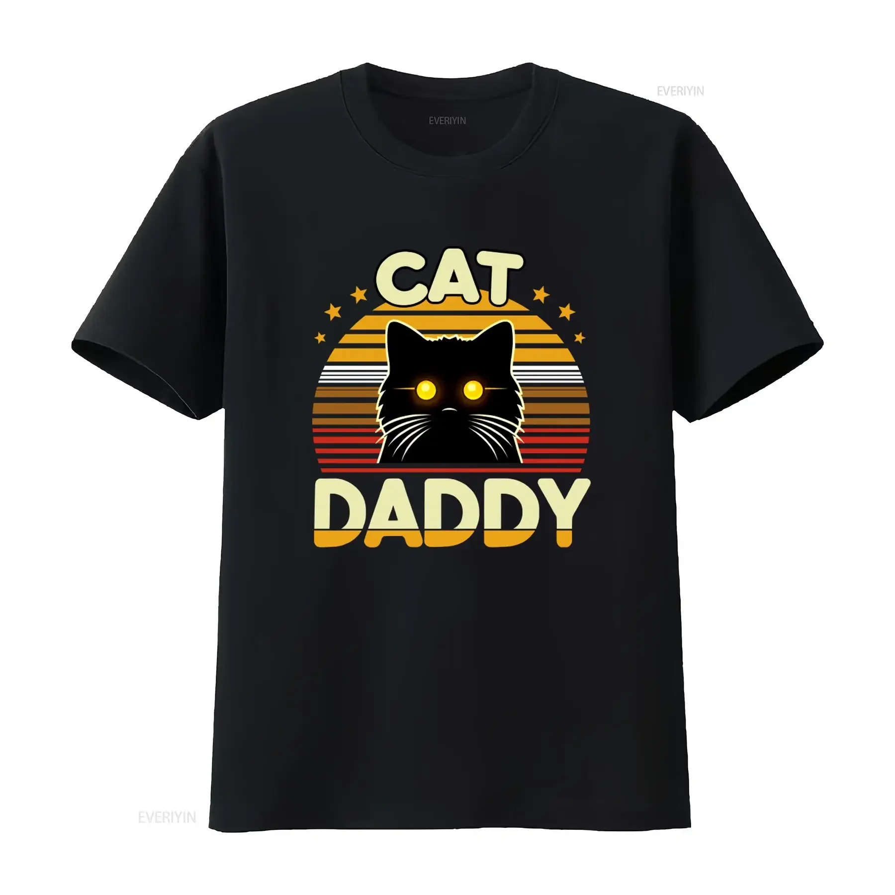 Retro Cat Daddy Vintage Sunset Lover T Shirt for Pet Owners Cool Design Perfect Idea vintage Washed designer clothes Stylish