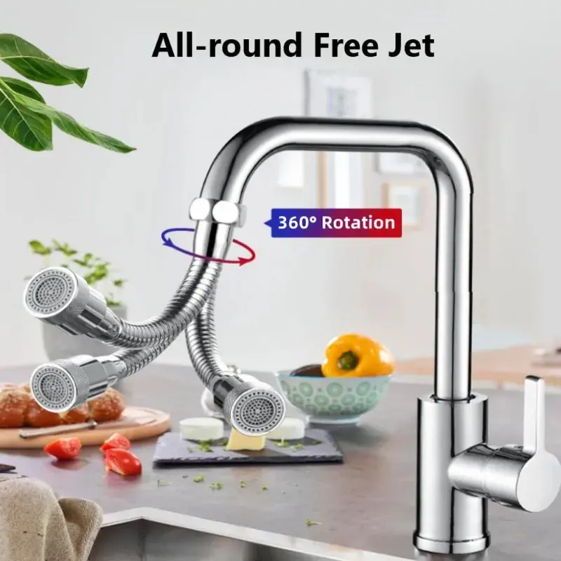 360 Flexible Faucet Extender Hose Extension Pipe Anti-Splash Water Tube Kitchen Faucet Hose Accessories