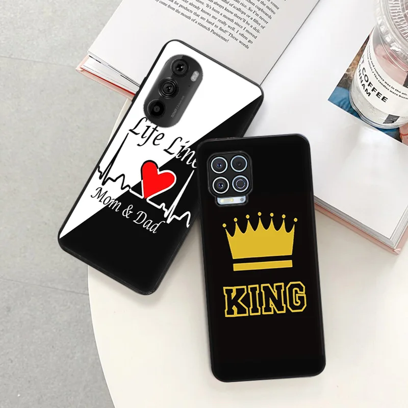 Anti-Drop Soft Phone Case For Motorola G73 G9 G50 G51 G60 G71 G22 G32 G52 G72 G53 Edge 40 30 20 Queen King Princess Crown Cover