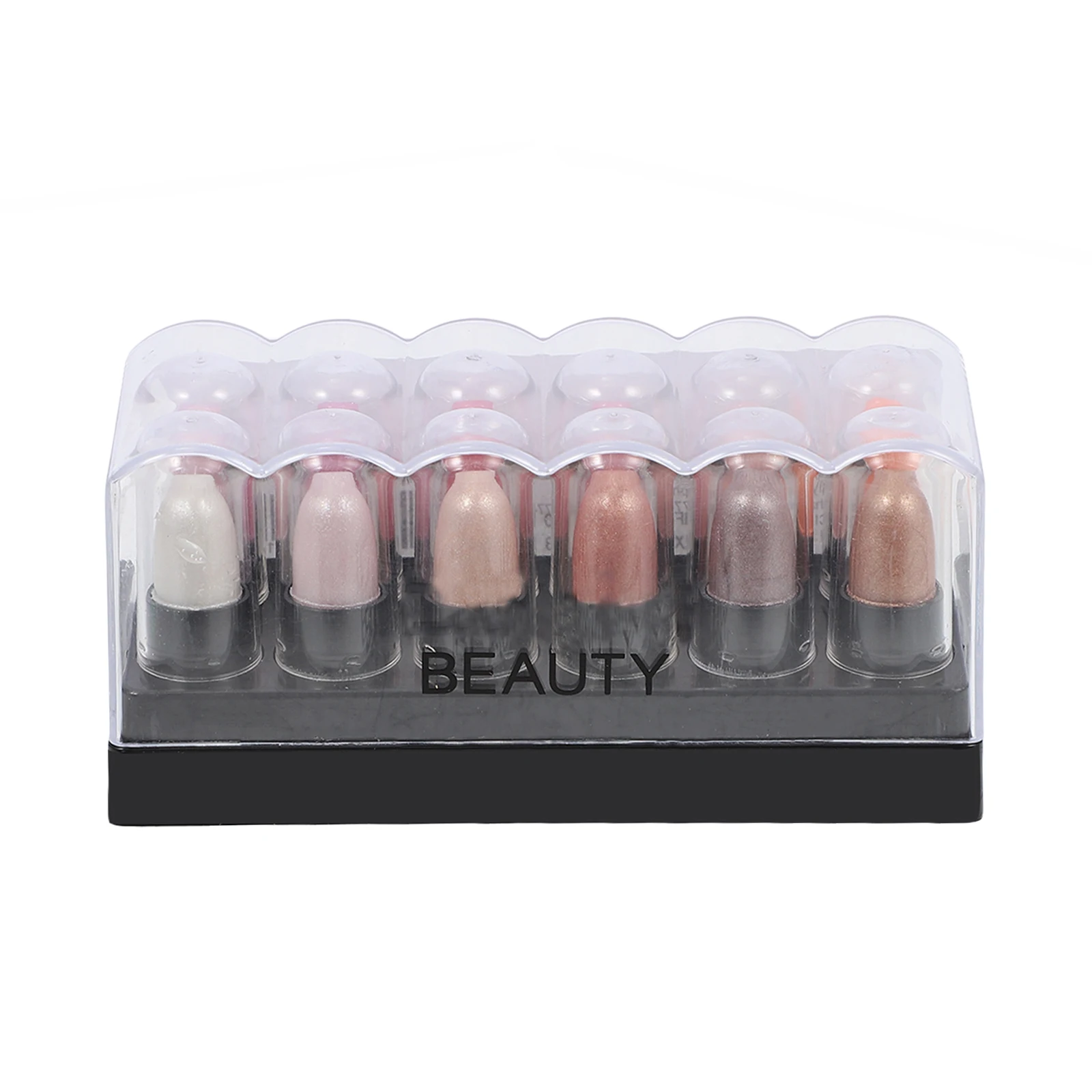 Caja de sombra de ojos para niña, palillos para bolígrafos de maquillaje, colores brillantes duraderos, juego de almacenamiento adhesivo de estilo coreano para mujer