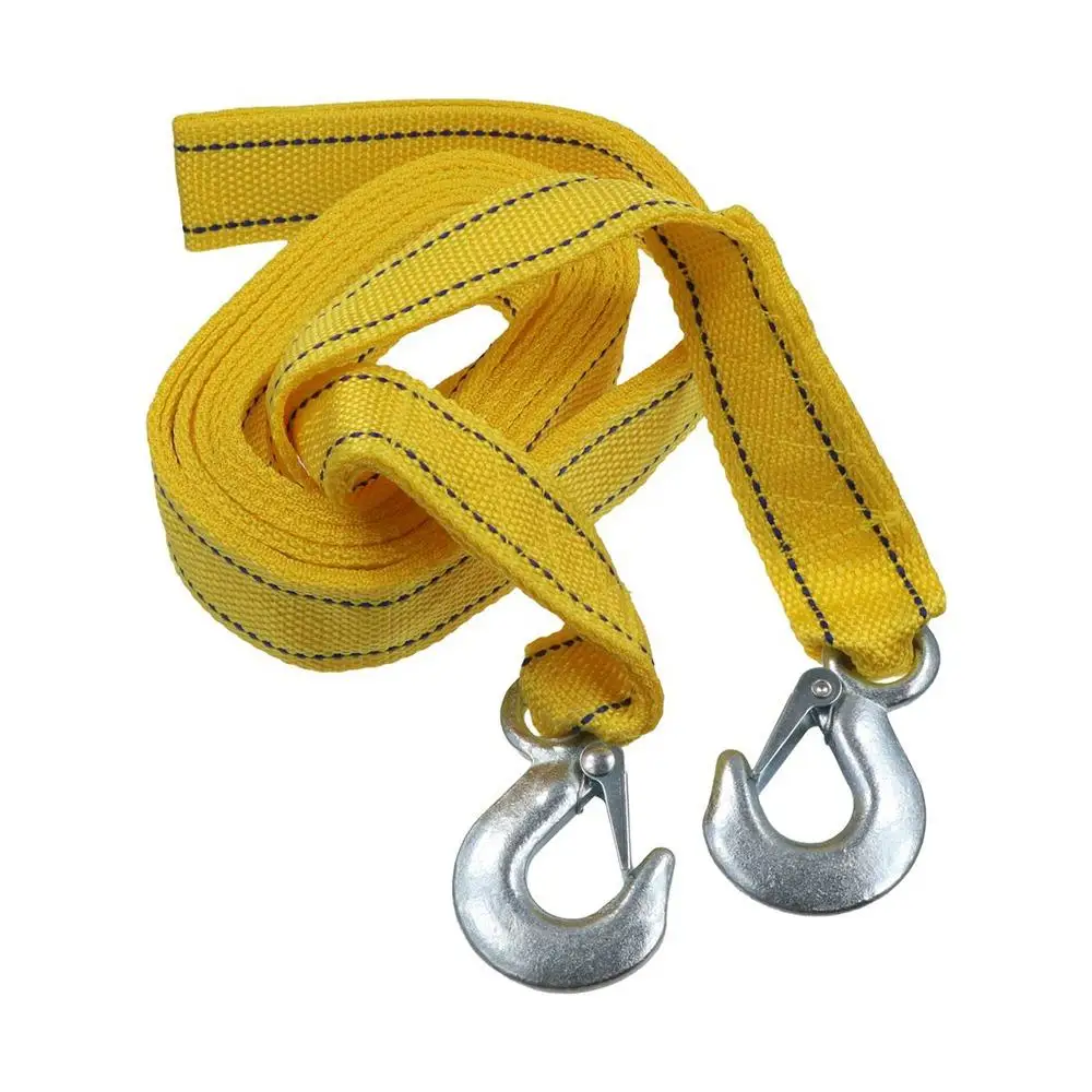 Heavy Duty Car Tow Cable 300/400cm High Strength Trailer Rope Durable 3 Ton 5 Ton Emergency Steel Cable Towing Strap