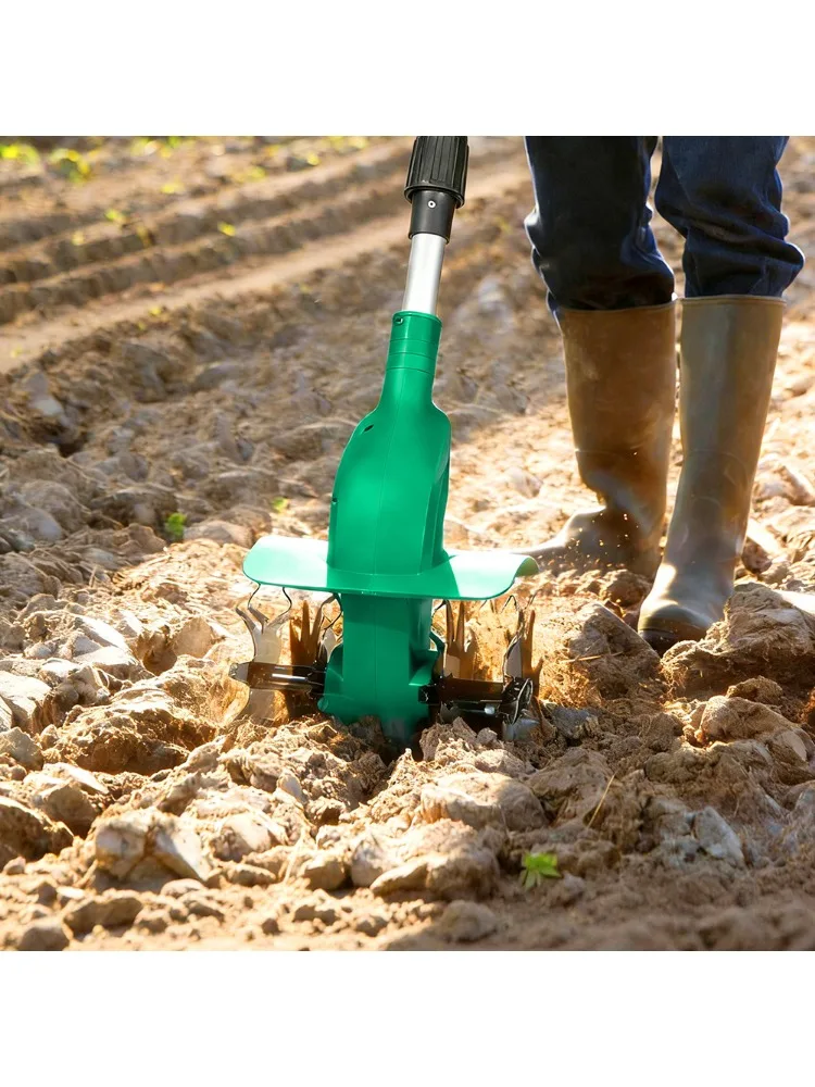 NEWBENY Elektrische Gartenfräse, Kultivator, Vertikutierer, faltbare Bodenfräse, Bodenlockerer, Gartenwerkzeug für Makita 21V Akku