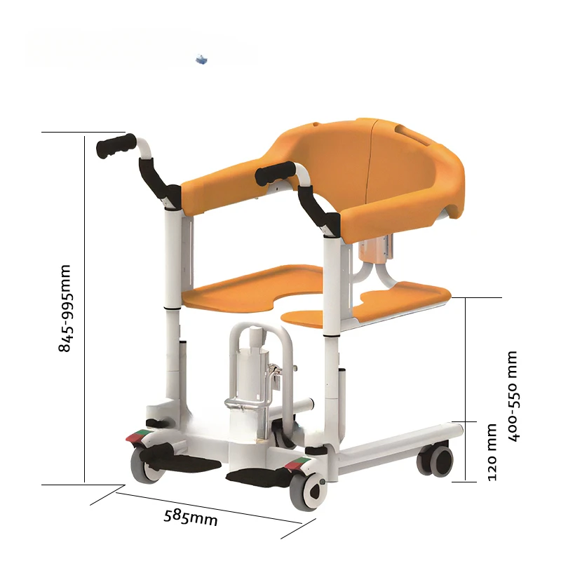 Bathroom hydraulically toilet transfer device elderly hydraulical patient transfer chair with commode for disabled