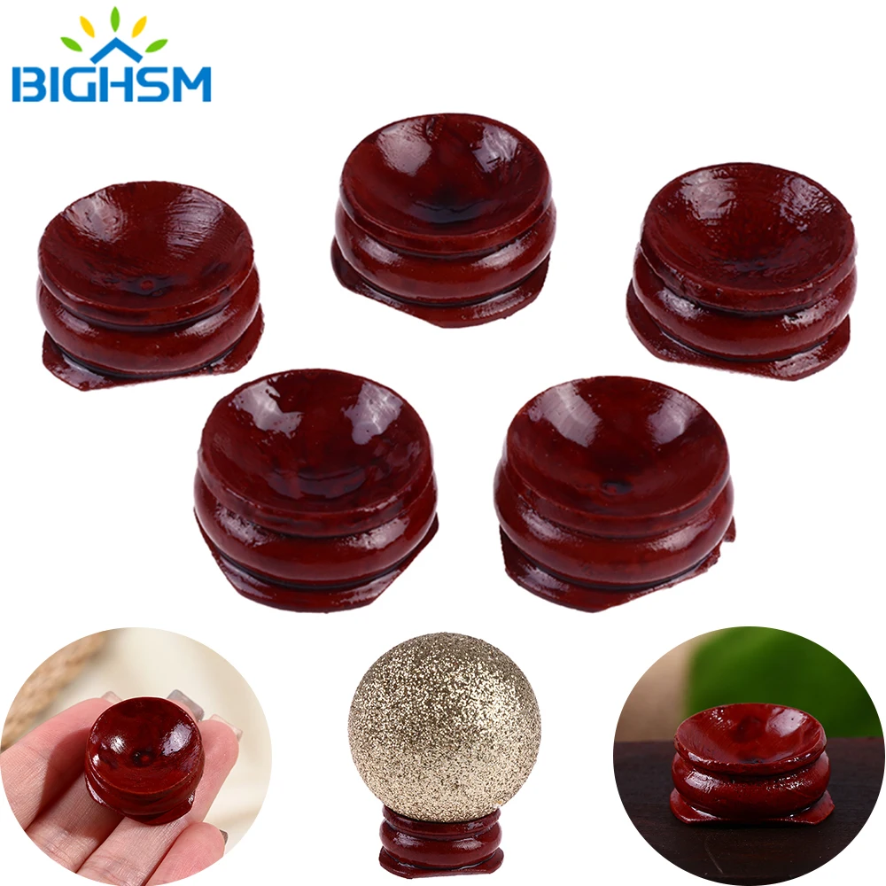 5pcs Hard Wood Crafted Stand Base for Crystal Ball Cluster Globe Support Sphere Holder Egg Specimen Wooden Pedestal Home Decor