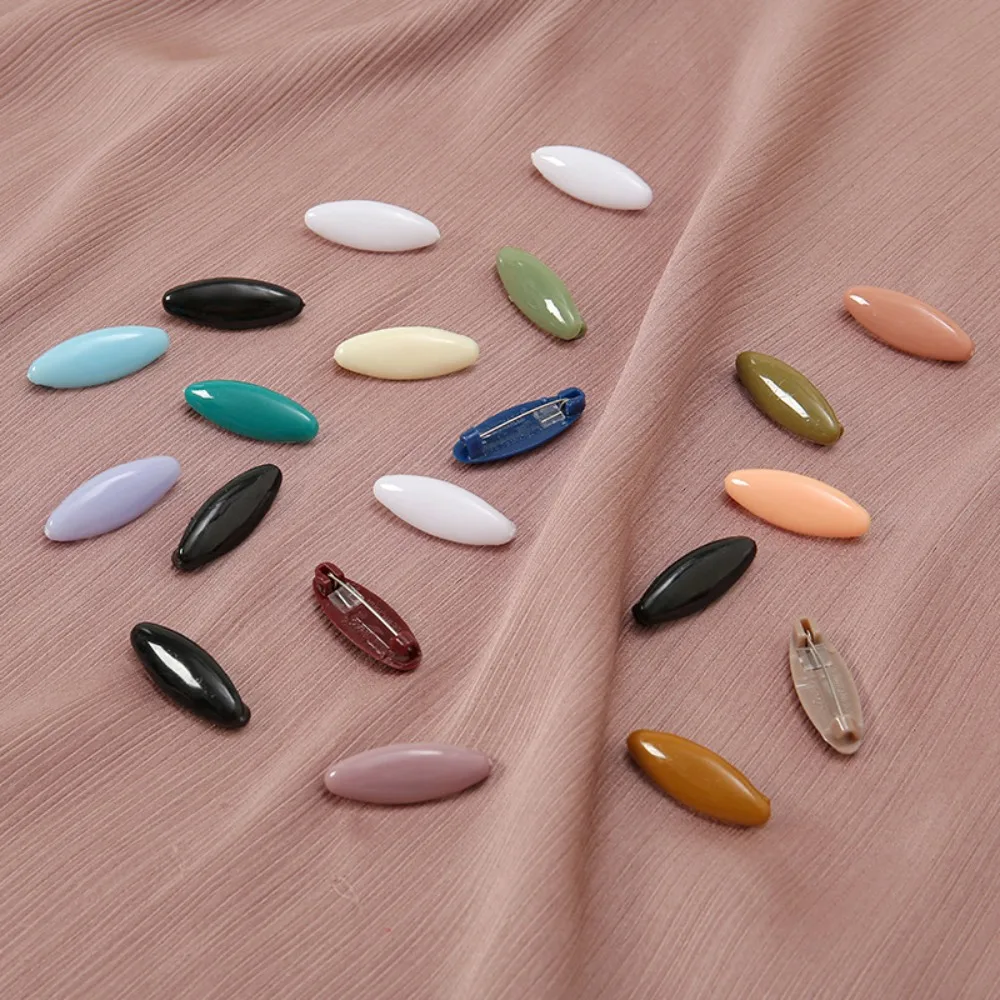 New 8pcs/set Elegantly Plastic Brooch Needle High Quality Scarf Accessory Fix Scarf Safety Pin Solid Color Hijab Brooch
