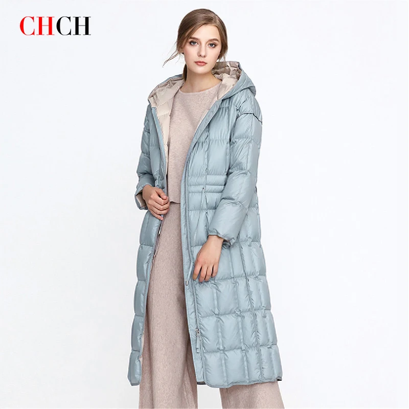 CHCH Autumn Winter Fashion 2023 New Women\'s Down Coat Long Puffer Jacket Thickened Hooded Winter Parka cloth