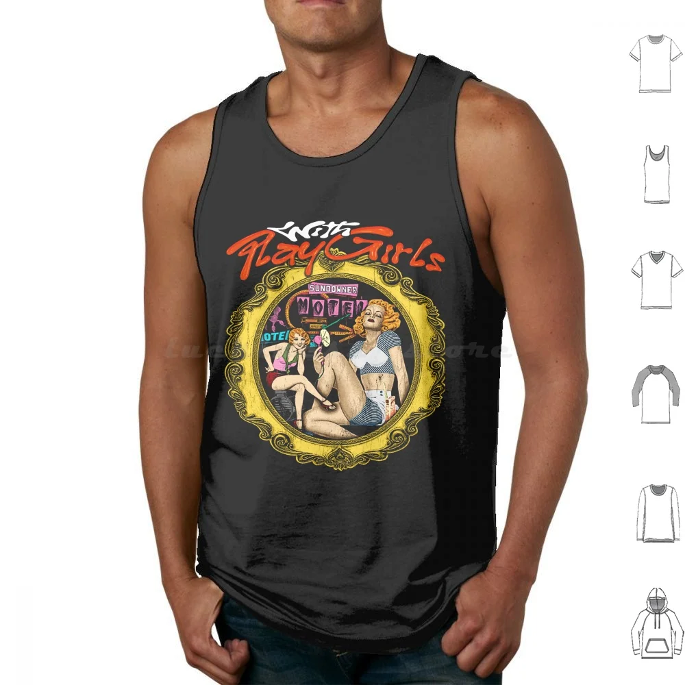 Play With Girls In Motel Vintage 80s Design Tank Tops Print Cotton Vintage Bootleg Hiphop Rapper Playgirls Sexywoman Motel