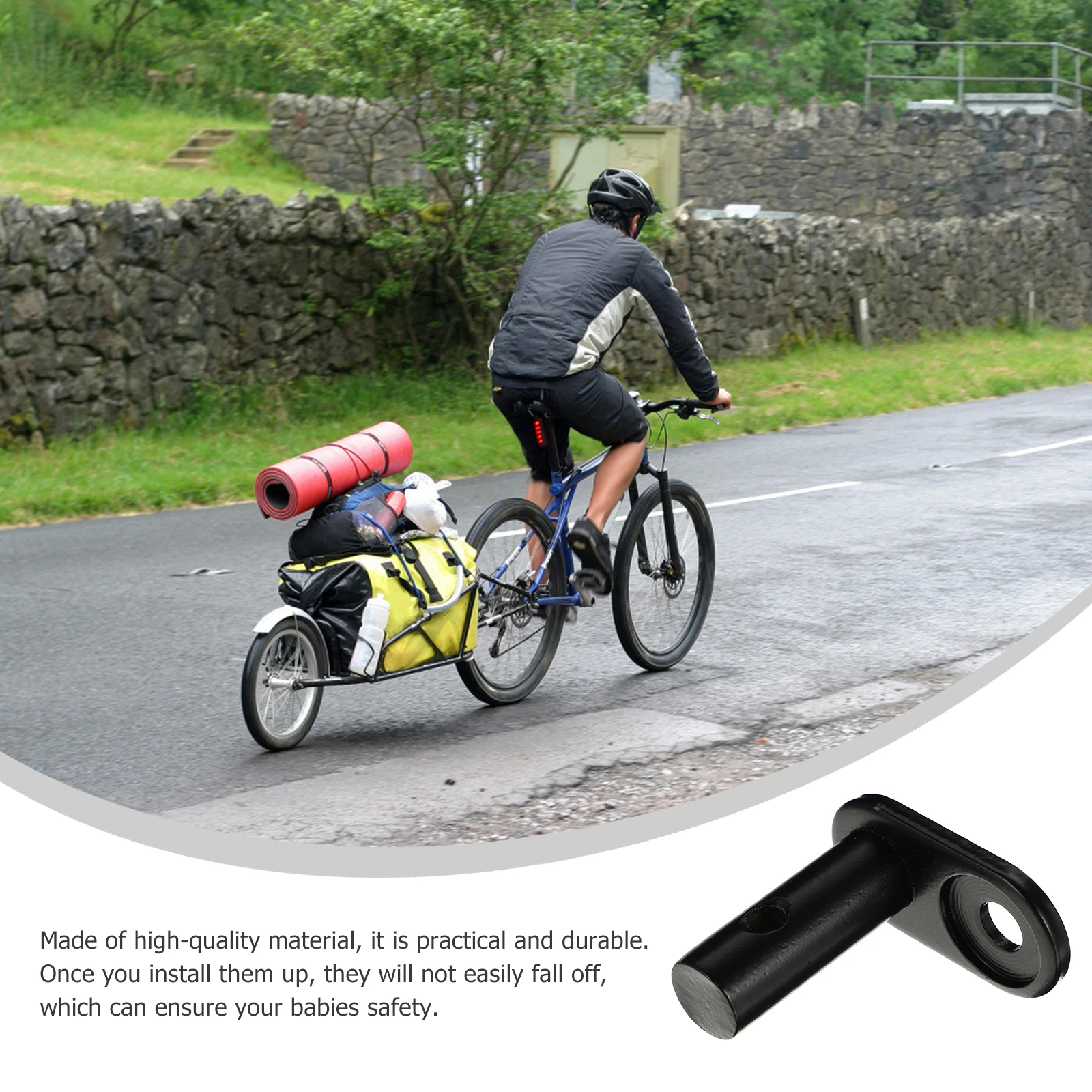 

1pc Bicycle Trailer Accessories Universal Steel Hitch Connector Durable Rearrack Adapter Compatible Bike Child Safety