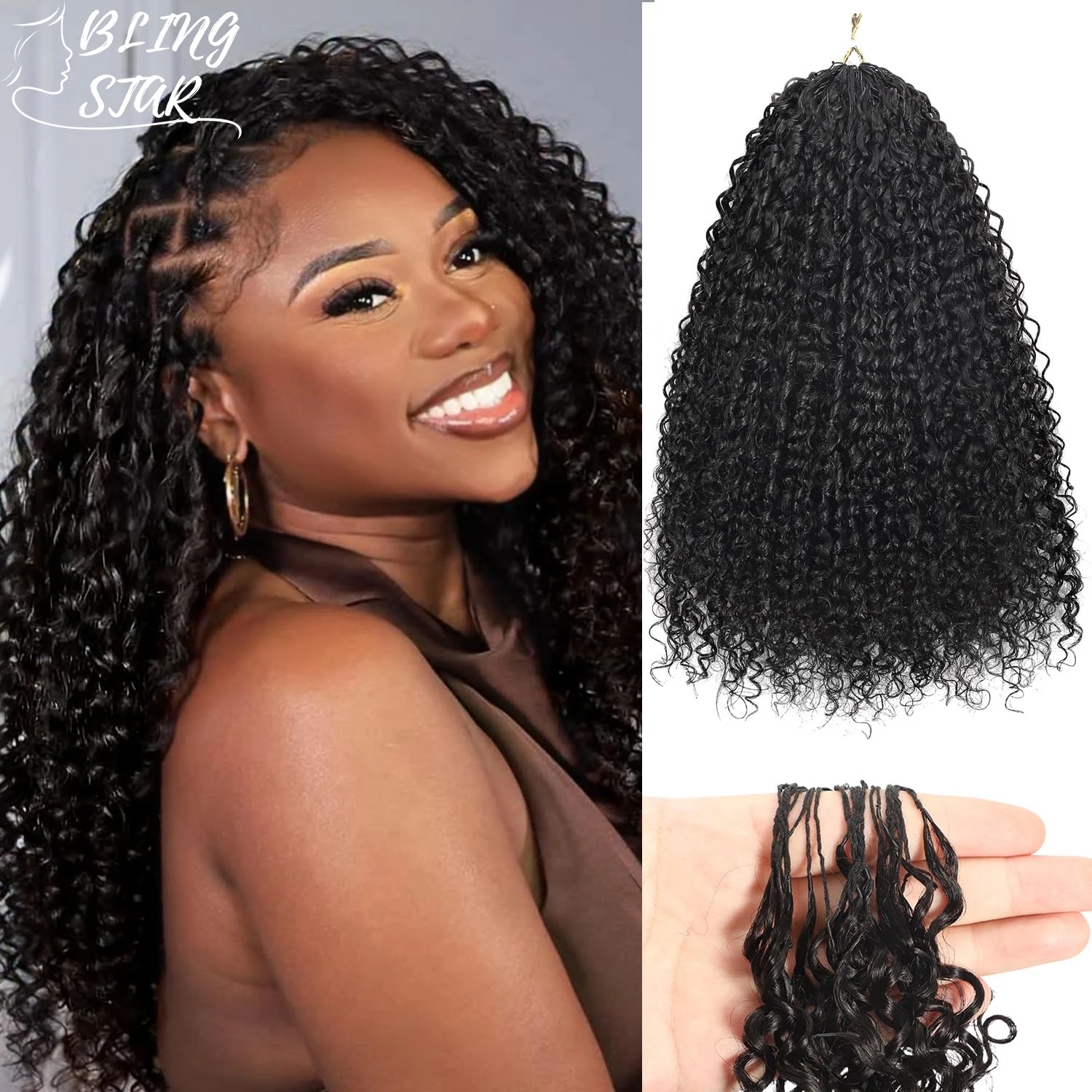 

Натуральные кудрявые волосы для плетения крючком, без узлов, предварительно разделенные, Miracle Knots, для создания причесок, 30 дюймов