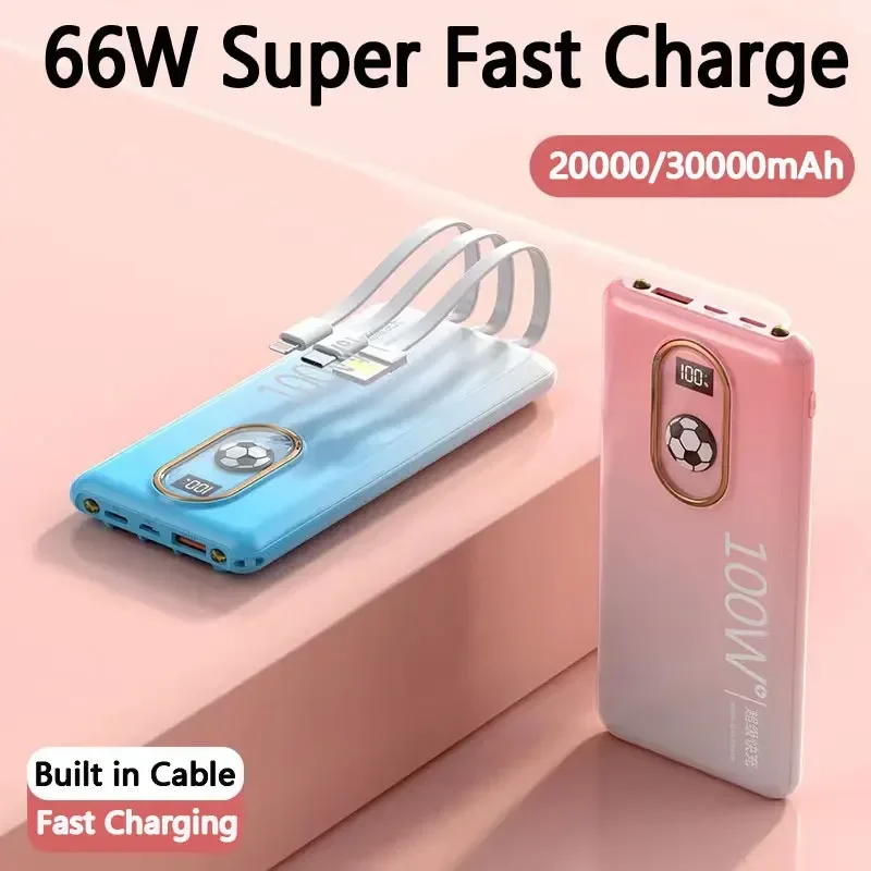 66W Power Bank Cute Little Bear 200000mAh Super Fast Charging Power Bank Portable Charger External Battery Pack for IPhone