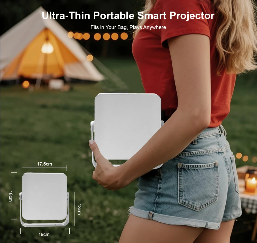 Touyinger LED Projector Portable 4K Support 360 Gimbal Stand 1000ANSI Native 1080P Auto Focus Android 11 L9W Ultra Home