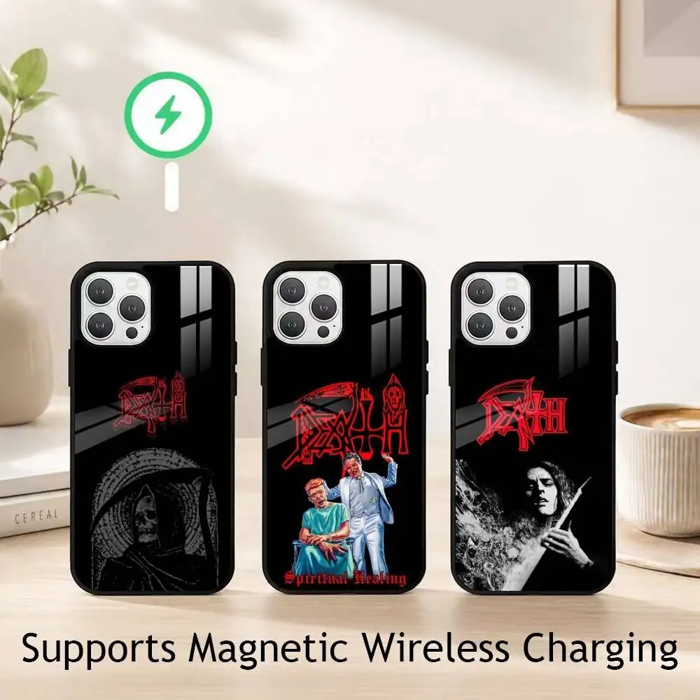 

D-Death Metal B-Band Phone Case For iPhone17,16,15,14,13,12,11 Plus,Pro Compatible with magnetic wireless charging