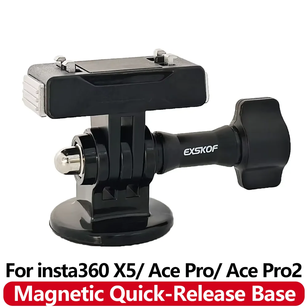 Base Magnética de Liberação Rápida com Parafuso e Adaptador de Tripé 1/4 para Câmeras de Ação Insta360 X5 / X4 Air / Ace Pro / Ace Pro 2