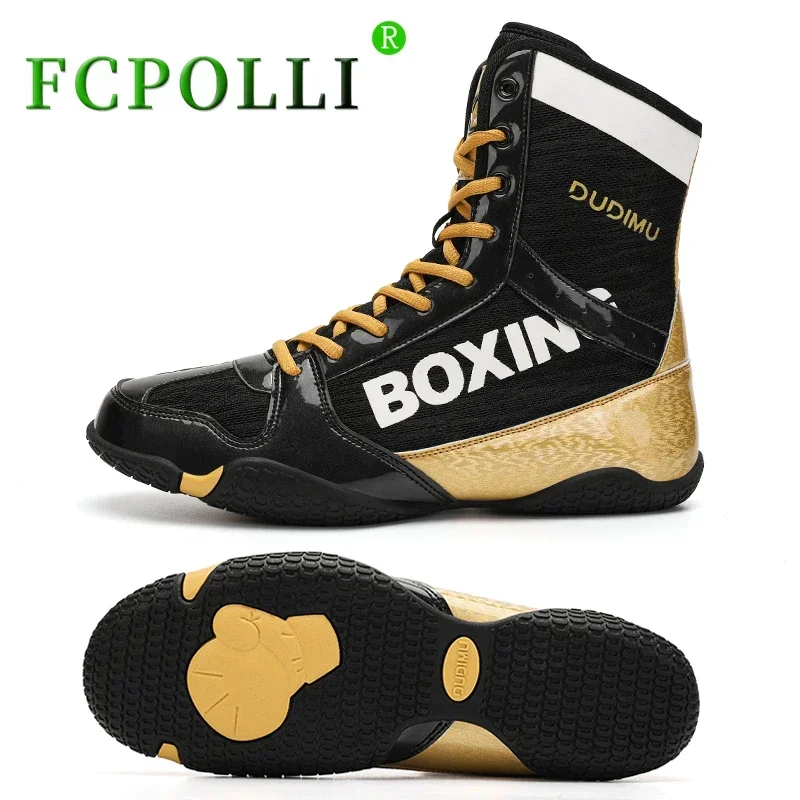 

2024 Hot Sale Wrestling Sneakers for Men Women Gold Green Boxing Shoes Unisex Wearable Fighting Boots Couples Size 36-46