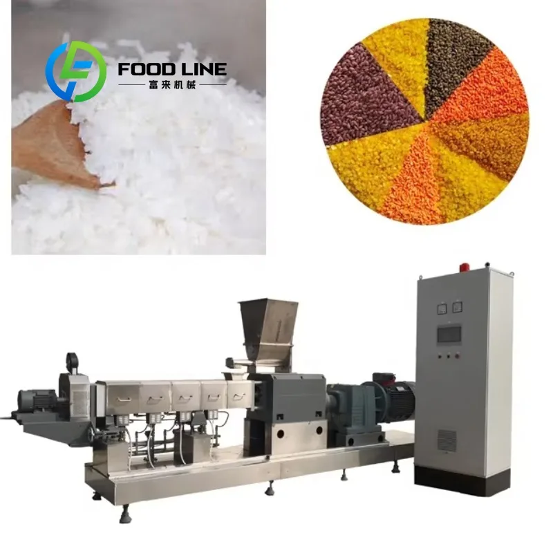Automatic Artificial Nutritional Fortified Rice Extruder Instant Rice Making Production Line Customized