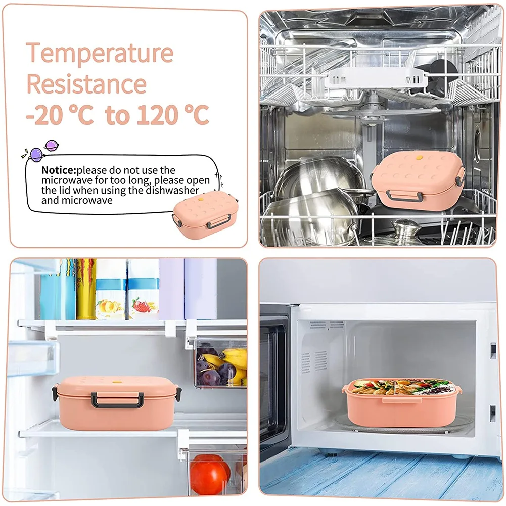 

B69C Bento Box For Adults Kids, 1000ML Lunch Box For Children, Leakproof Dishwasher Safe With 2 Compartments