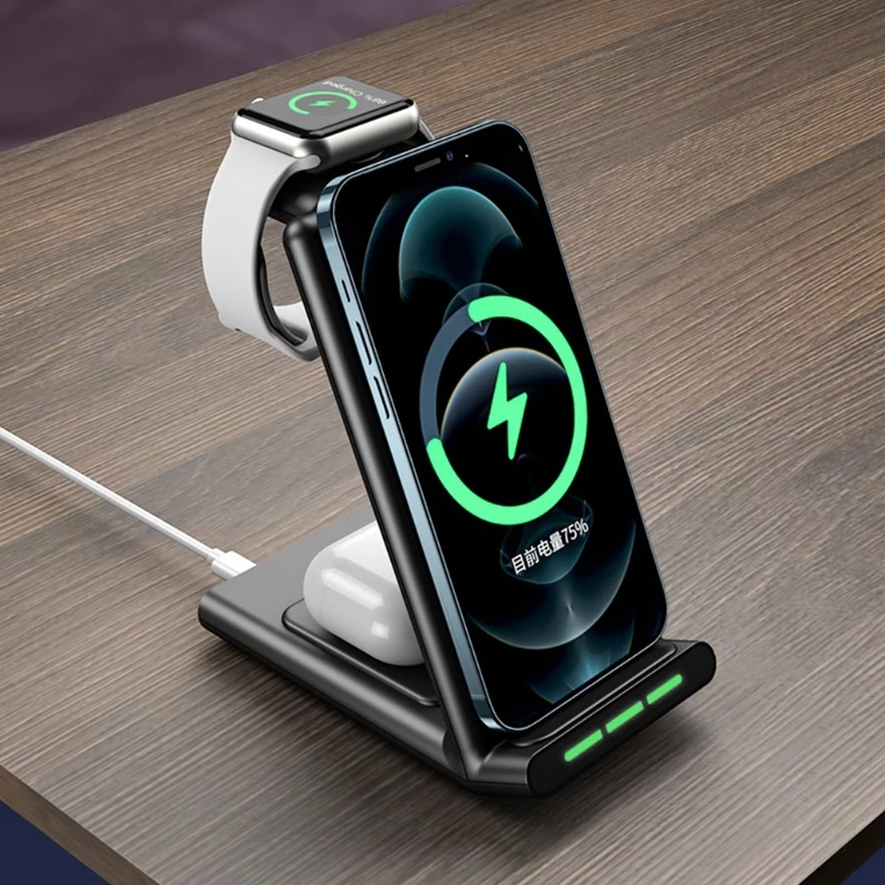 Dropship Three in one 15W Wireless Charging for w/ Indication Function for apple /Android