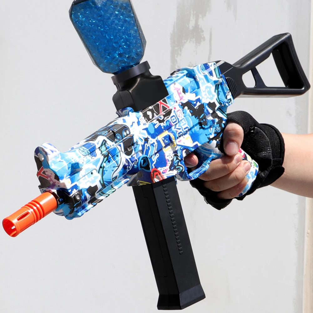 Rechargeable UMP45 Electric Blaster - Metallic Finish - Automatic Outdoor Toy Gun for Team Battles - Great for  Holidays