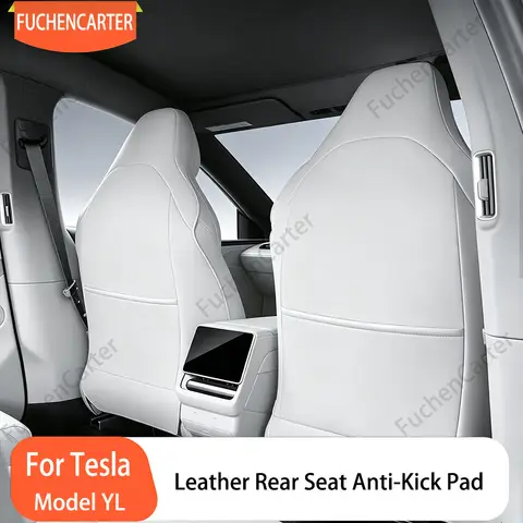 Full Surround Leather Seat Back Anti-Kick Pad For Tesla Model YL 2026, Rear Seat Anti-Scratch Protector Mat Car Accessories