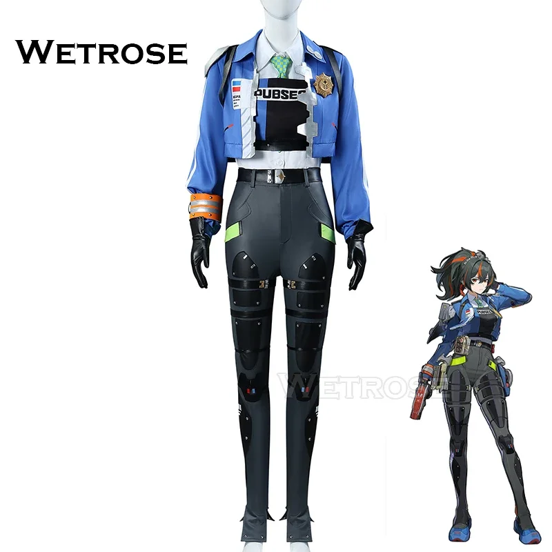 【Wetrose】متوفر في المخزون زي تشو يوان التأثيري ZZZ Zenless Zone Zero Zhuyuan مجموعة كاملة من الشعر المستعار لعيد الهالوين وعيد الميلاد