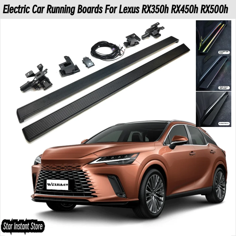 

Автоматические выдвижные подножки для Lexus RX350h RX450h RX500h, электрические боковые ступеньки со светодиодной подсветкой, внедорожные ступеньки из алюминиевого сплава