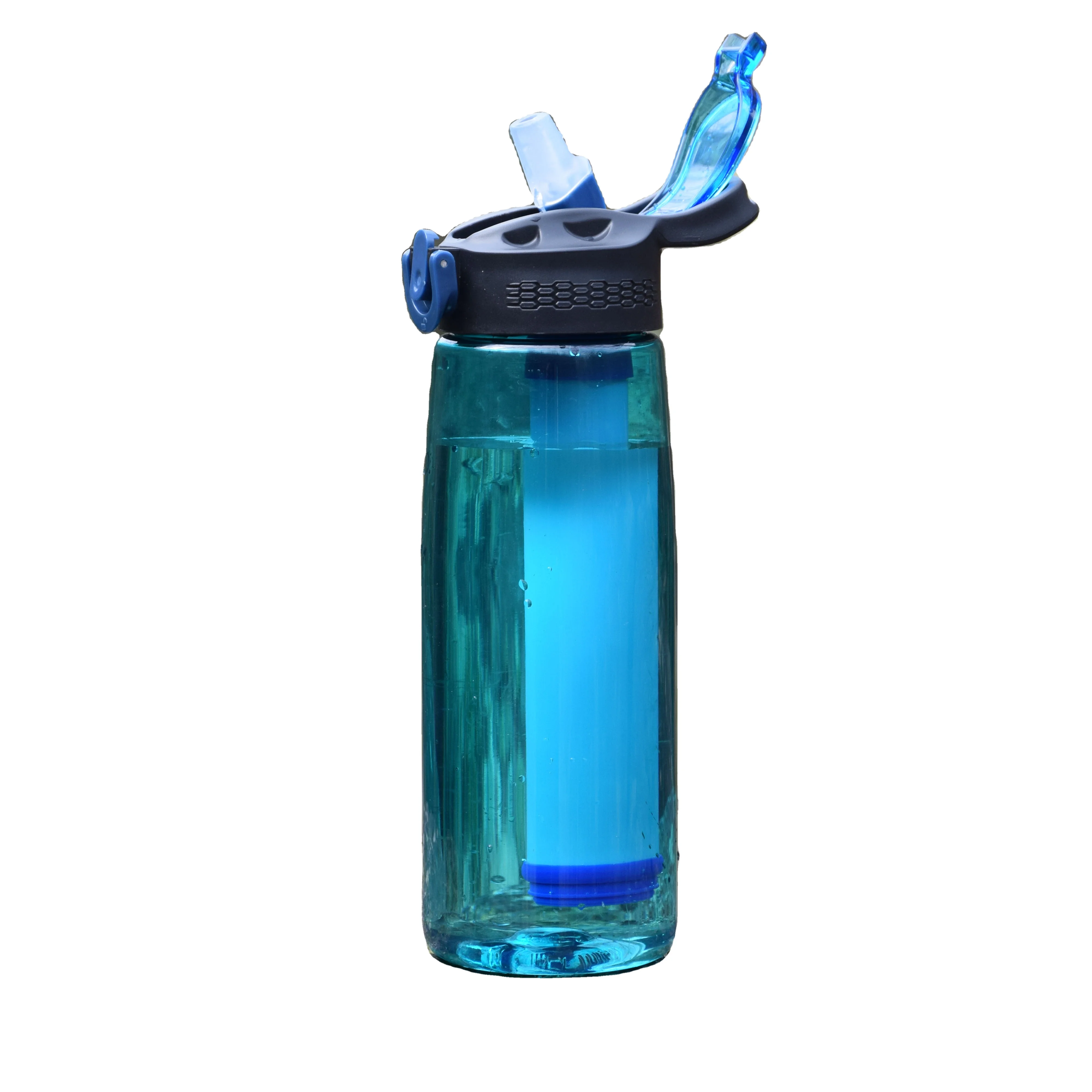 

Hiking Aqua Flask Clear Transparent Plastic Outdoor Running Drinking Fitness Sport Water Bottle With Straw