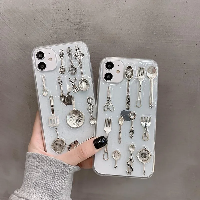 3D Cooker TPU Transparent Case for iPhone 16 15 14 13 Pro Max Back Phone Cover for 12 Mini 11 Pro Max X XS XR 8 7 Plus SE 2020