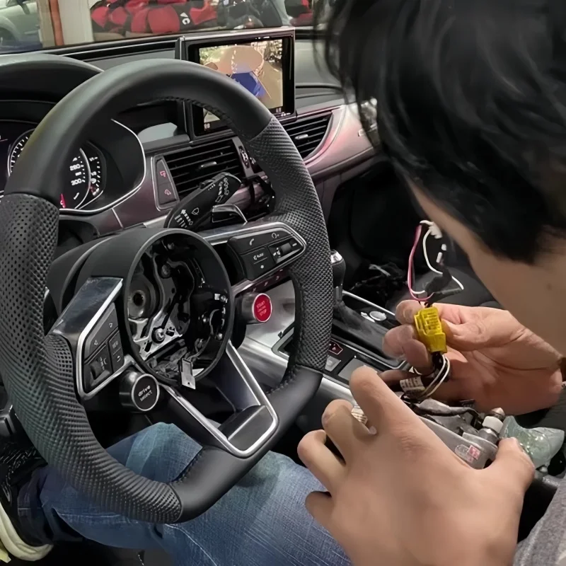 Car Steering Wheel A4 A5 A6 A7 A8L A6L Modified Steering Wheel R8 One Key Start Two Key Four Key For Audi A3