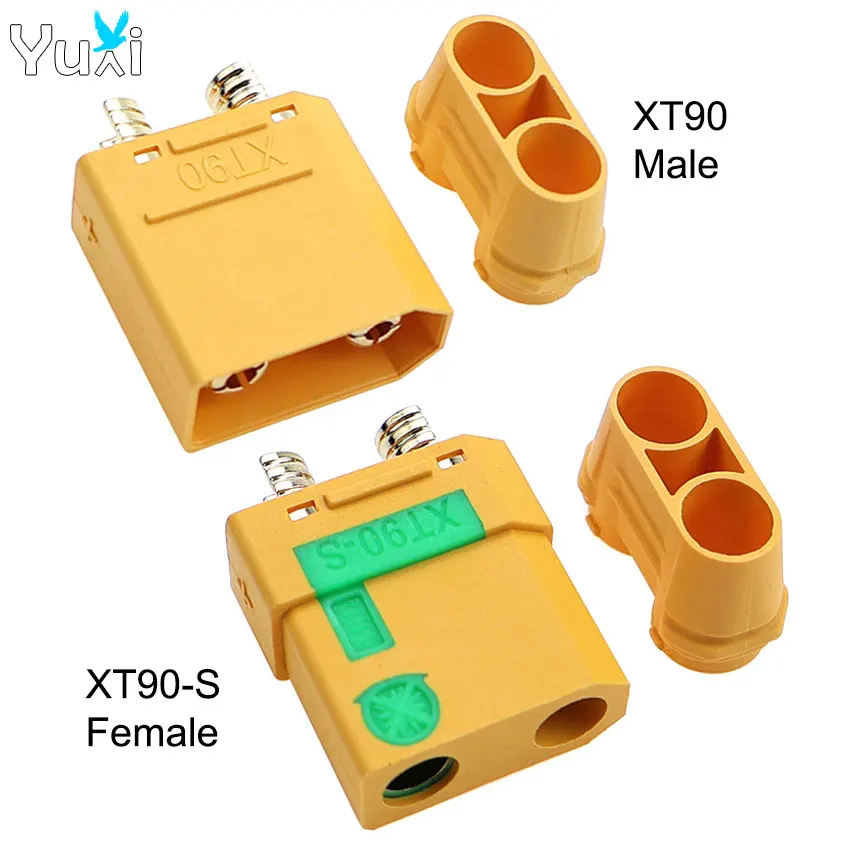 YuXi XT90 Stecker und XT90S XT90-S Buchse, Anti-Spark-Stecker mit Gehäusehülle für Lipo-Akku, ESC-Ladegerät, Kabel