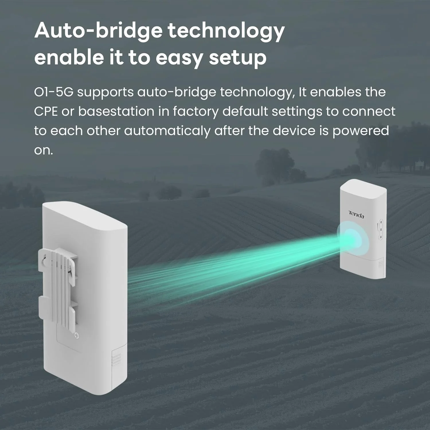 Tenda Point to Point Wireless Bridge Kit | 1KM Long-Range Outdoor CPE for PtP/PtMP | 5.8GHz 867Mbps Speed | 9dBi High-Gain Anten