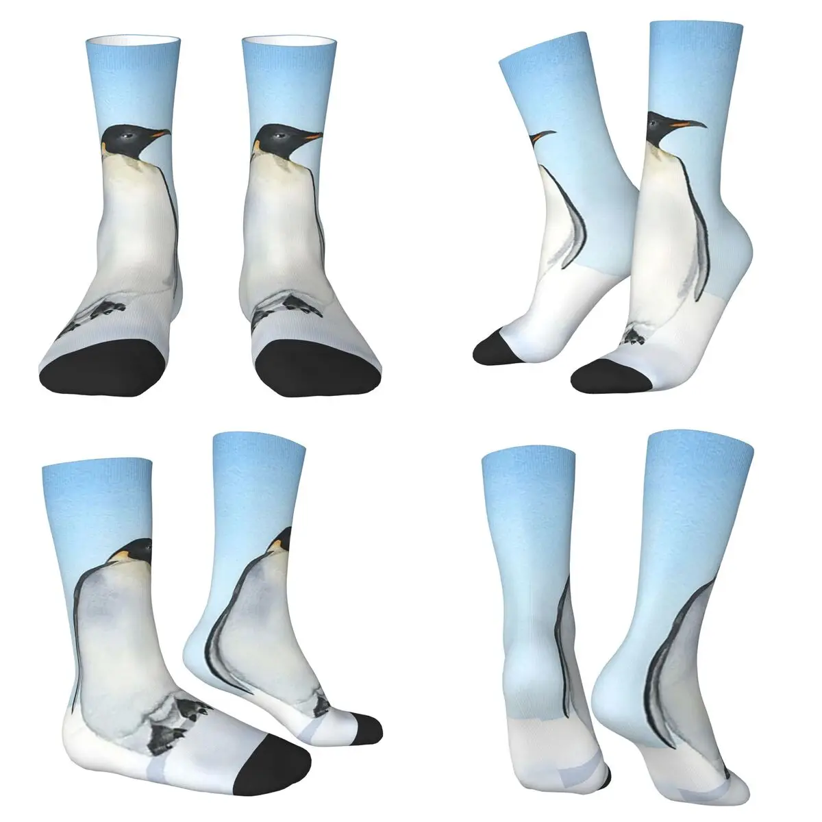 

Arctic Penguin And Snow Print Socks Harajuku High Quality Stockings All Season Long Socks for Man Woman Valentine's Day Gifts