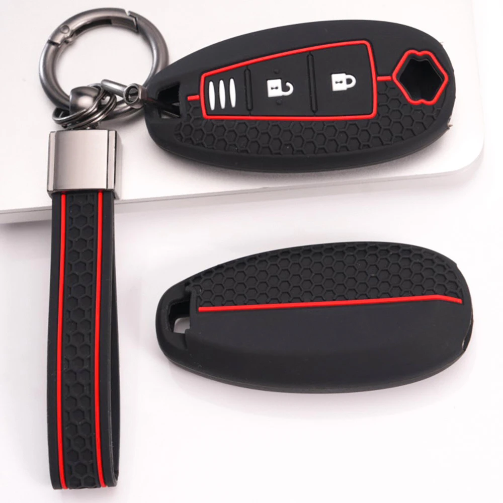 Silicone Key Cover With Keychain For Suzuki Swift Vitara SX4 Baleno Ciaz Ertiga Ignis Kizashi S-cross Alivio Precise Fit Stylish